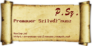 Premauer Szilvánusz névjegykártya